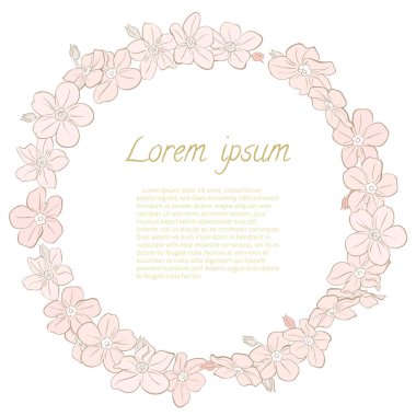 Çiçek çelenk el çizilmiş.