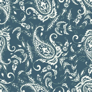 Paisley deseni. Kusursuz Asya Tekstil Arkaplanı