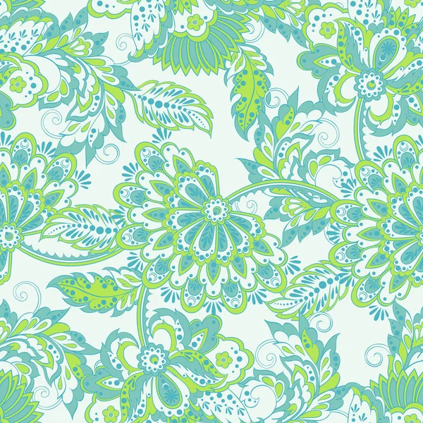 Motif vintage dans le style batik indien. fond vectoriel floral — Image vectorielle