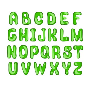 Yeşil Doodle vektör komik yazı tipi