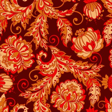 Damask Biçiminde kusursuz çiçek deseni