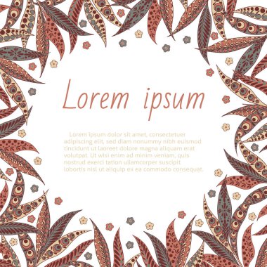 Çiçek desenli davetiye kartı.