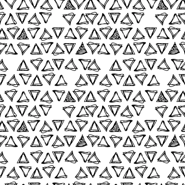 Vector seamless pattern. Hand drawn monochrome background — Stock Vector