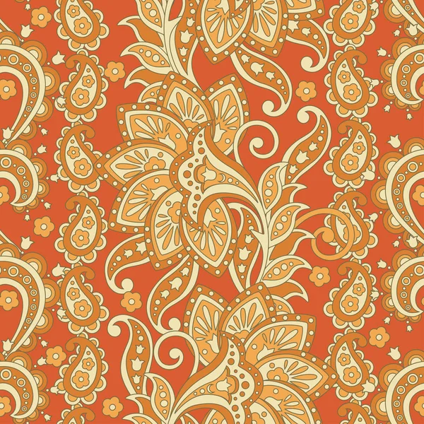 Paisley floralen ethnischen nahtlosen Muster. Arabisches Ornament — Stockvektor