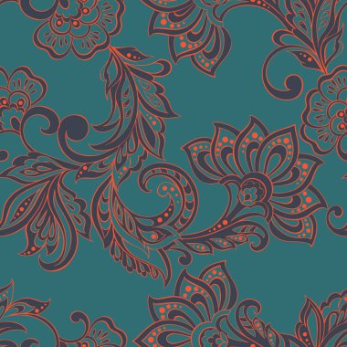 Hint mehndi tarzı sorunsuz çiçek desenli