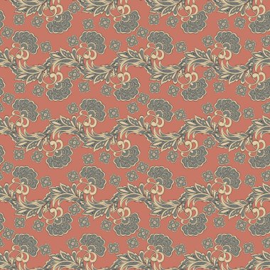 Klasik çiçek desenli.