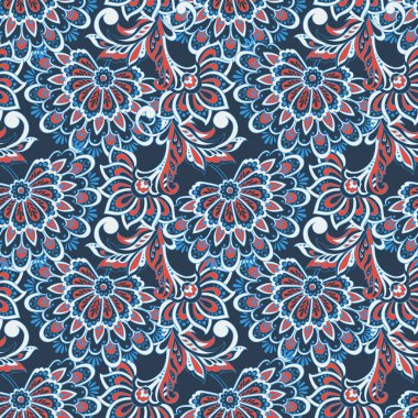 Folklorik Batik vektör süsü. Etnik Çiçeksiz desen.