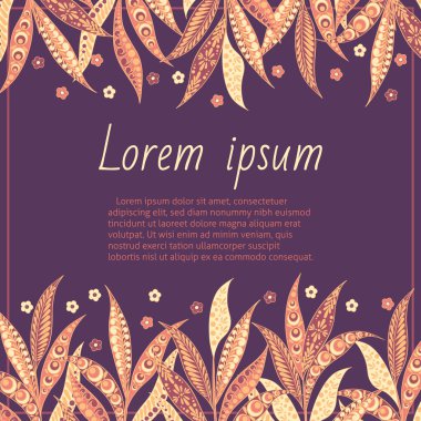 Çiçek desenli davetiye kartı.