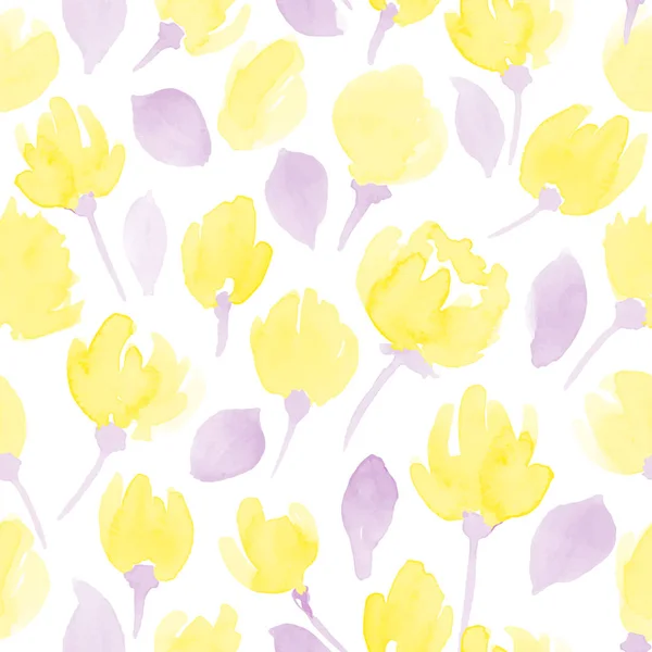 Söta akvarell blommor sömlös vektor mönster. blommigt mönster för din design — Stock vektor