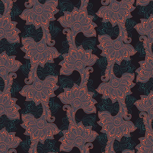 Hint tarzı çizgili çiçek seamless modeli.