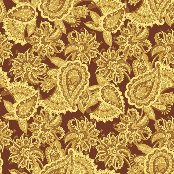 Paisley sömlös textil mönster i asiatisk batik stil — Stock vektor