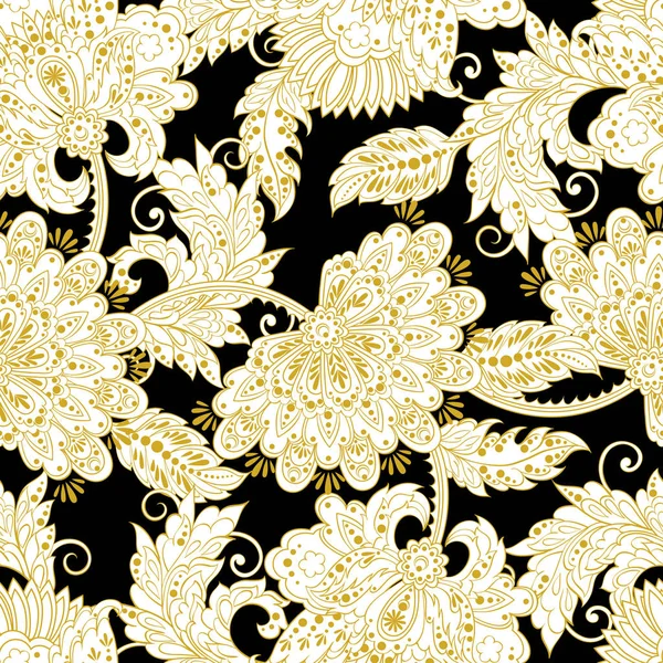 Ilustración vectorial floral en estilo damasco. antecedentes étnicos — Vector de stock