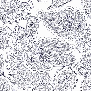 Paisley pürüzsüz etnik süs. Çiçek vektör deseni
