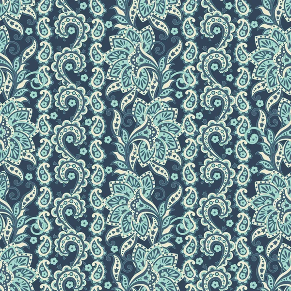 Paisley Floral ethnique sans couture Modèle — Image vectorielle