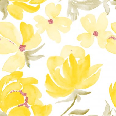 suluboya çiçek seamless modeli. vektör çizim tasarımınız için el çekilmiş