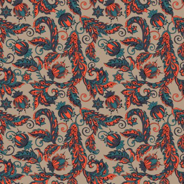 Hint batik tarzında klasik çiçeksiz desen.