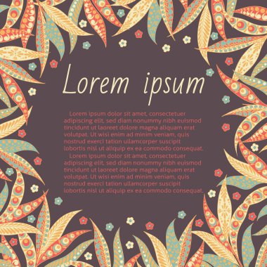 Çiçek desenli davetiye kartı.