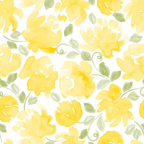 Färgstark akvarell blommor seamless mönster. vektor illustration för din design — Stock vektor