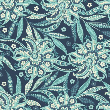 Asya çiçekleri pürüzsüz desenli. Klasik çiçek vektör arkaplanı 