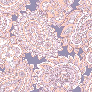 Asya batik stilinde desensiz tekstil deseni