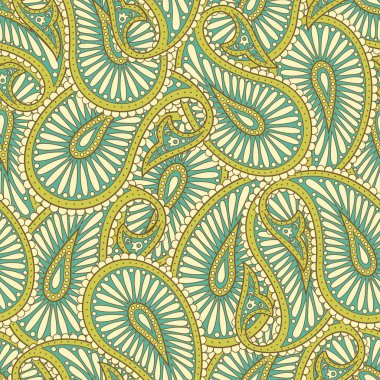Paisley süs çiçek seamless modeli.