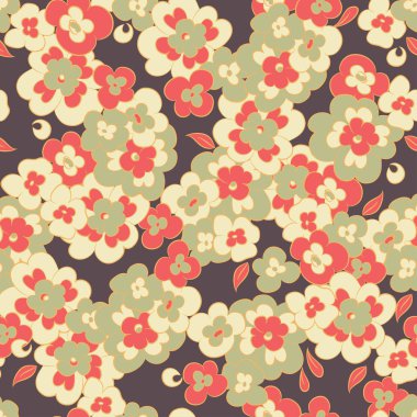 şirin küçük sorunsuz vektör desen çiçekler.