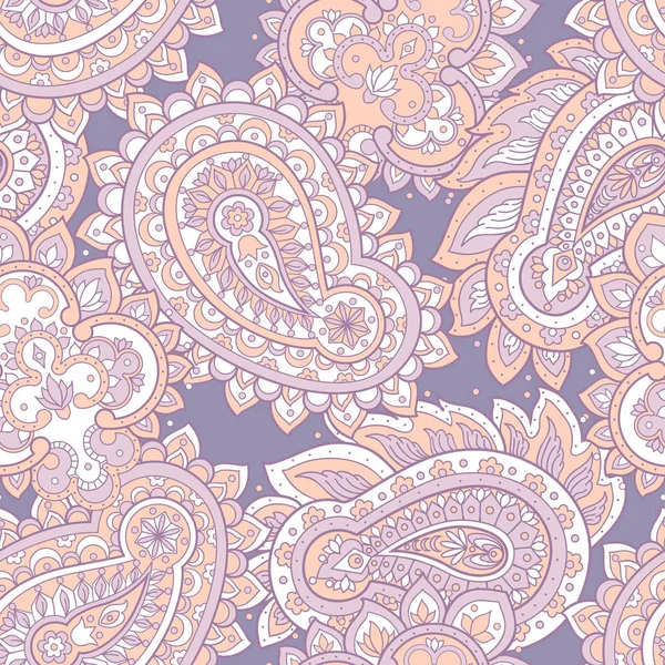 Paisley naadloos textiel patroon in Aziatische batik stijl — Stockvector