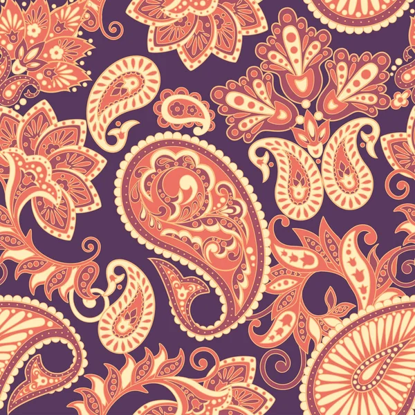 Paisley seamless pattern. Vintage floral background — Stock Vector