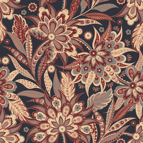 Elegance Dikişsiz desen Etnik çiçekli. 