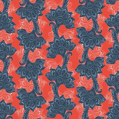 Hint tarzı çizgili çiçek seamless modeli.