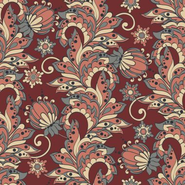 Elegance Dikişsiz desen Etnik çiçekli