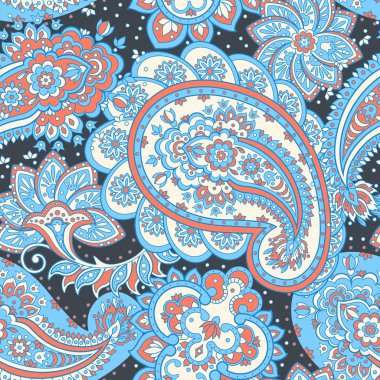 Çiçeksiz desenli desenli şal süsü. Asya vektör arkaplanı