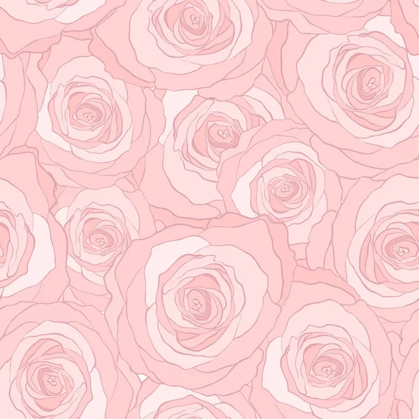 Roses sans couture motif, illustration florale vectorielle. Contexte naturel — Image vectorielle