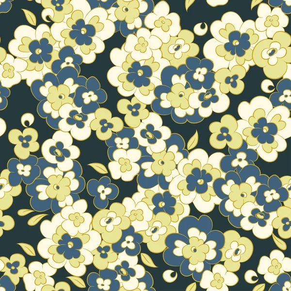 Cute little flowers seamless vector pattern — Stock Vector