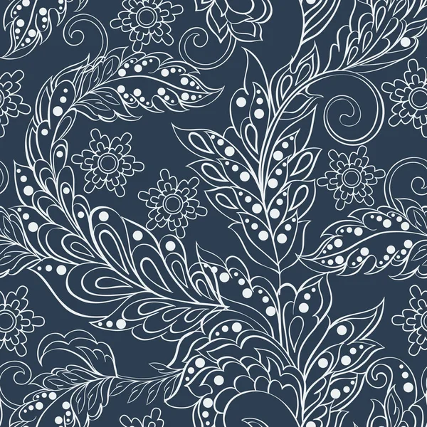 Vintage pattern in indian batic style. floral vector background — Stock Vector