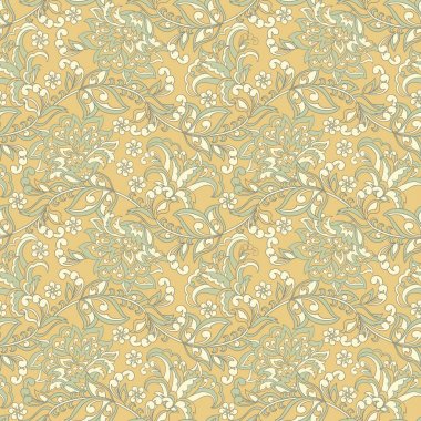 Güzel çiçekler kusursuz vektör deseni. Çiçek mahsulü arka plan