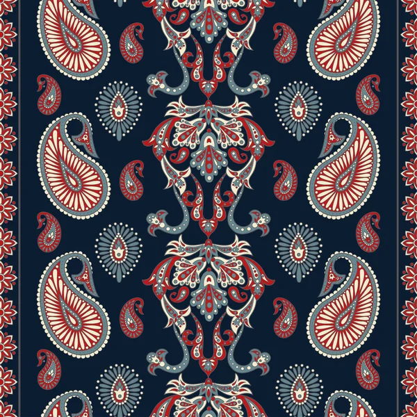 Padrão sem costura floral com ornamento paisley. — Vetor de Stock