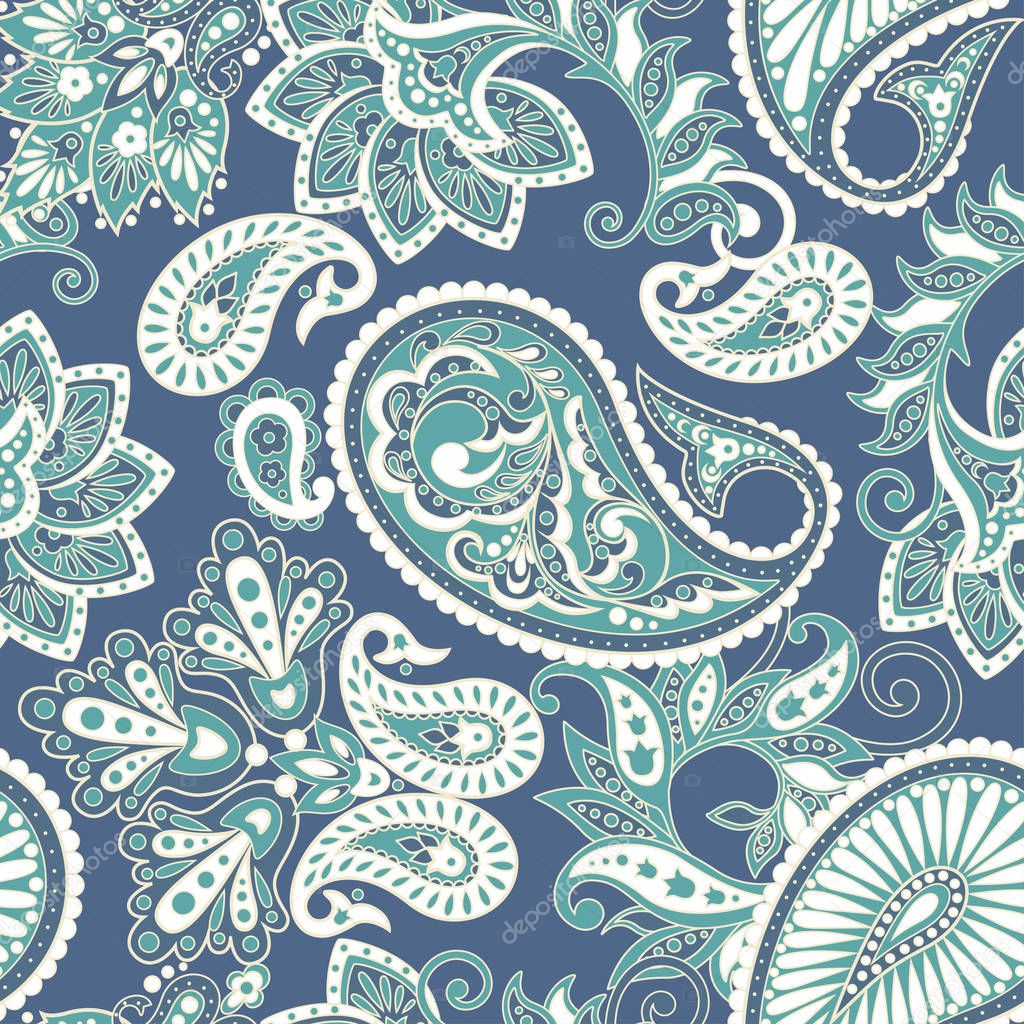 Paisley seamless pattern. Vintage floral background