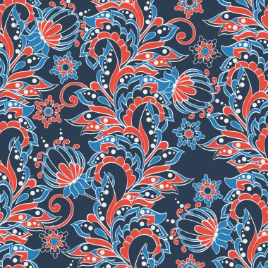 Batik tarzında Hint çiçeksiz desen