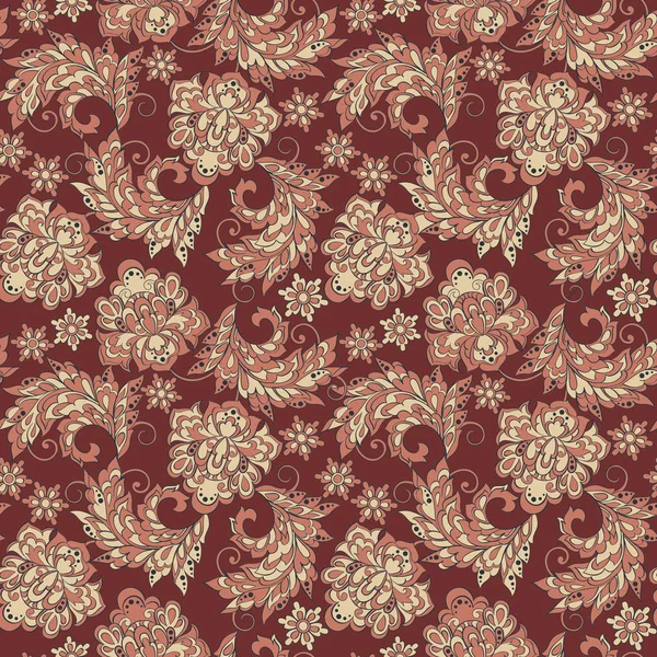Etnische Floral naadloos patroon. Folkloristische Batik vector ornament. — Stockvector