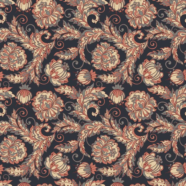 Damsk Fleurs motif sans couture. Ornement vectoriel floral Batik. — Image vectorielle