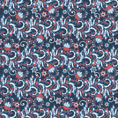 Batik tarzında etnik çiçek desenleri. 