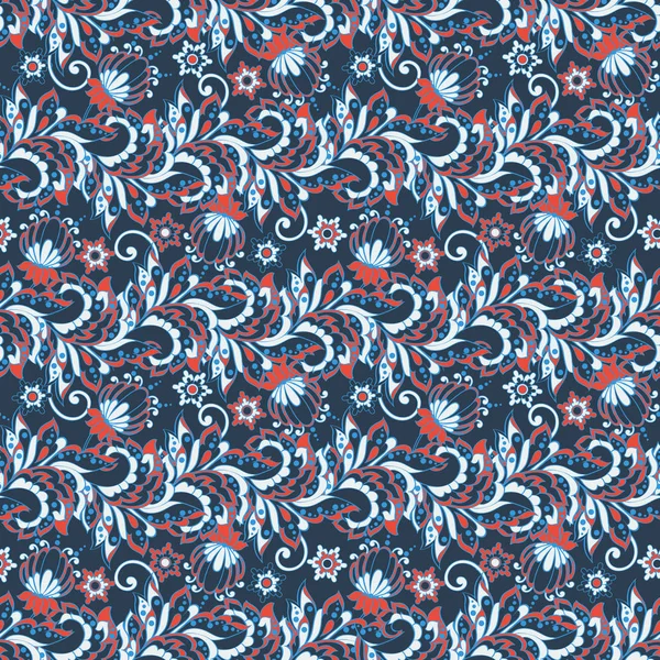 Motif floral ethnique sans couture dans le style batik. — Image vectorielle