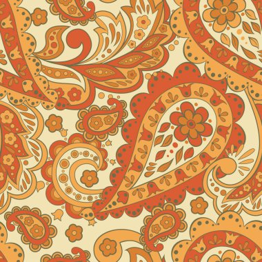 Asya batik stilinde desensiz tekstil deseni