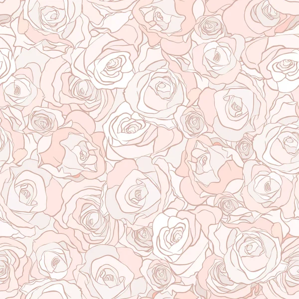 Seamless pattern roses, vector floral illustration. Nature background — Stock Vector