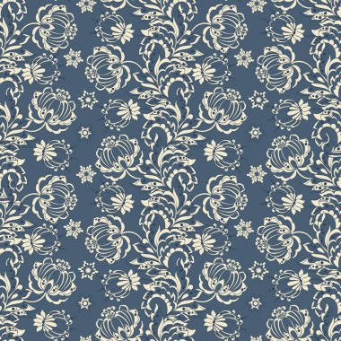 Etnik çiçekli Arap tarzı pürüzsüz bir model. Çiçek vektör illüstrasyonu