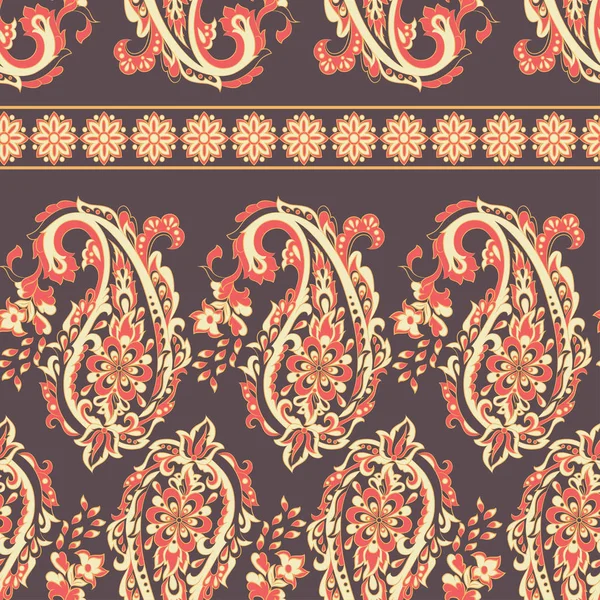 Paisley Floral orientalische ethnische Muster. Nahtlose ornamentale indische Stoffmuster. — Stockvektor