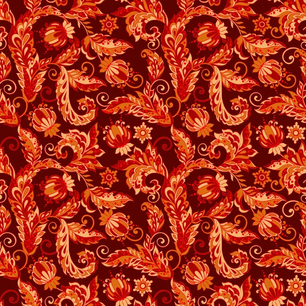 Винтажный цветочный узор без монет в индийском стиле bbc — стоковый вектор