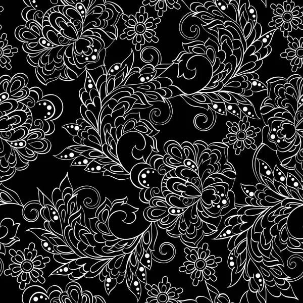 Bloemenpatroon. Naadloze Aziatische textiel achtergrond — Stockvector