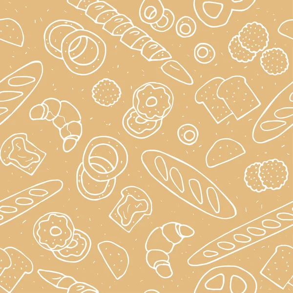 Panadería patrón sin costuras. mano dibujado vector fondo — Vector de stock